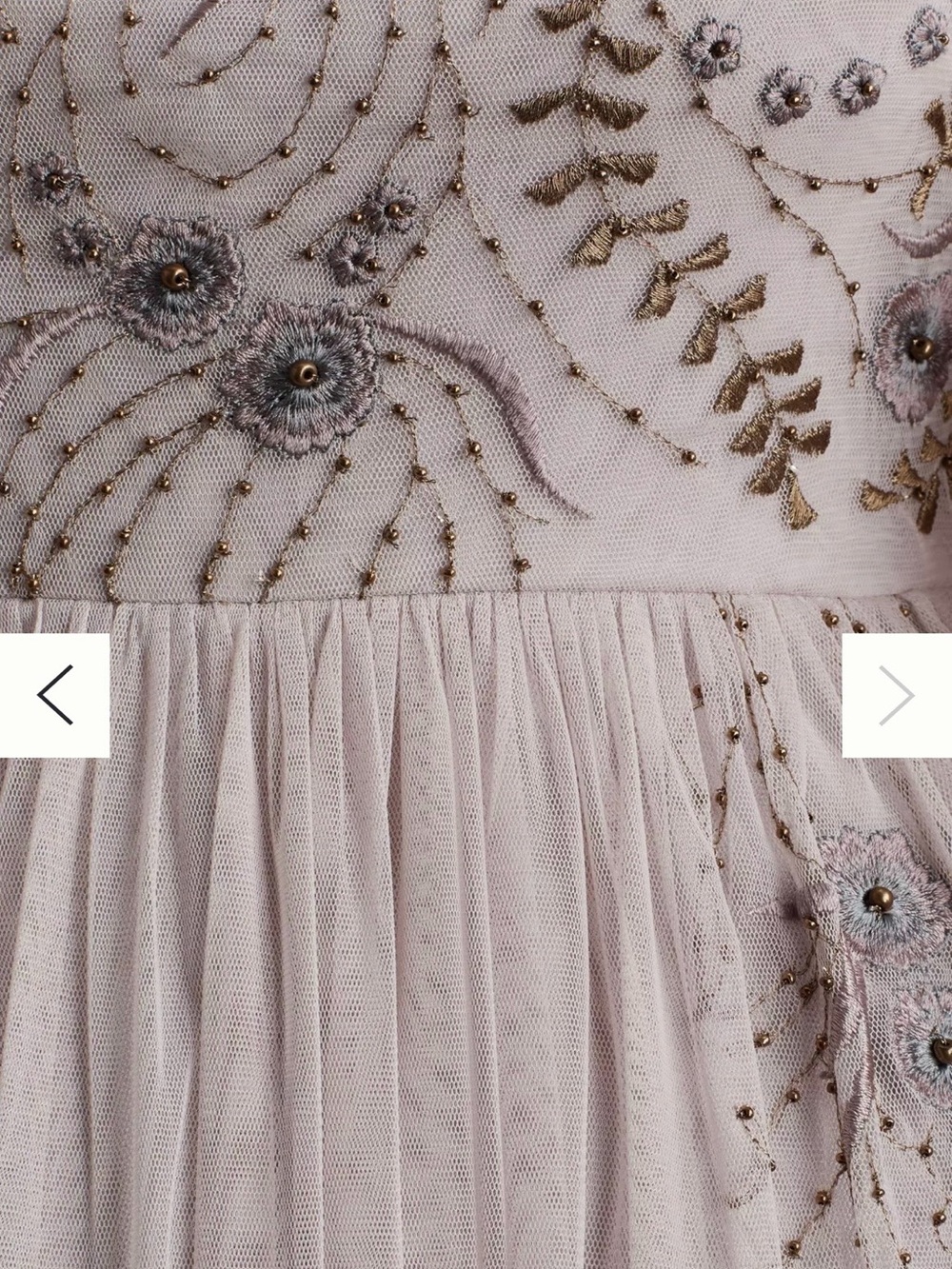 Anthropologie Dusty Rose Floral Embroidered Puff-Sleeve Gown - Picture 7 of 7